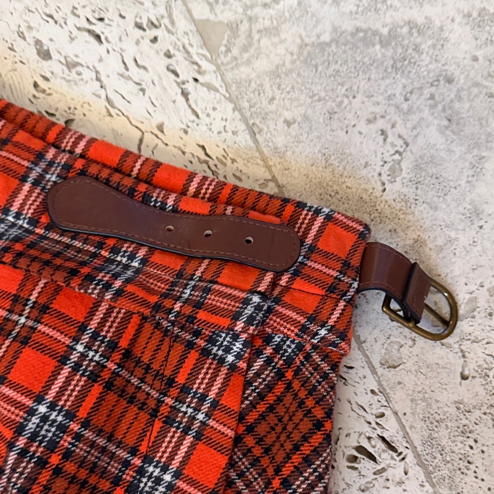 Free People Plaid A-Line Wrap Skirt - Red and Black - Picture 3 of 4